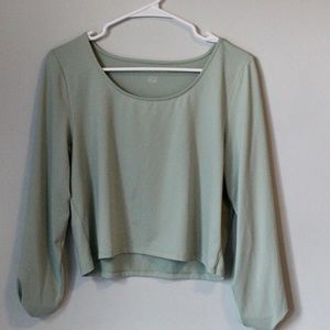 American Eagle green long sleeve crop top